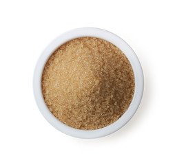 sugar in a separate cup on a white background