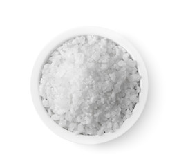 Fototapeta na wymiar Salt in a separate cup on a white background