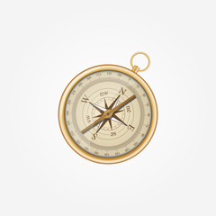 Magnetic compass isolated on transparent background. Art design