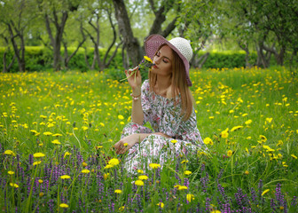 girl in field of flowers