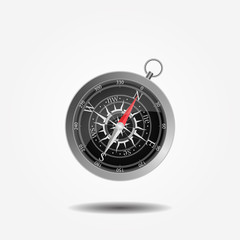 Magnetic compass isolated on transparent background. Art design