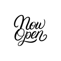 Now Open hand written lettering text.