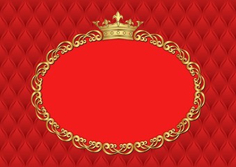 background with golden frame and crown