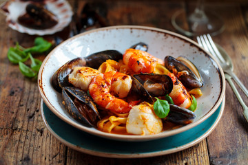 Seafood linguine
