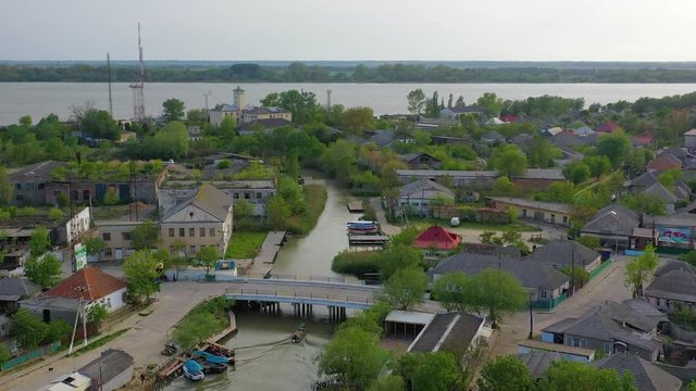 Aerial view of Vilkove, Ukraine