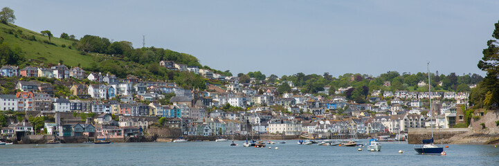 Fototapeta na wymiar Historic English harbour Dartmouth Devon on the River Dart panoramic view