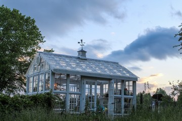 Fototapeta na wymiar Greenhouse at Dusk