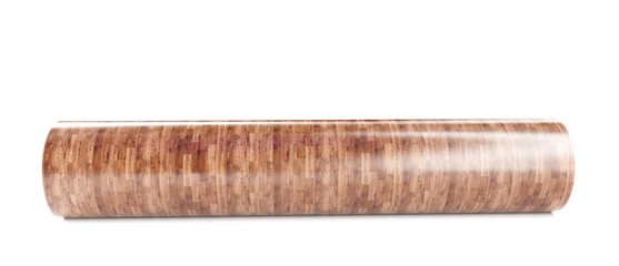 rolls of linoleum with wood texture. 3d illustration