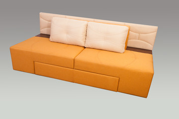 Naklejka premium Modern home furniture. Sofa tranformer on a gray background.