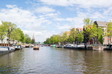 Fototapeta na wymiar boats in amsterdam