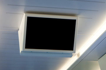 screen on the ceiling of public transport, to display navigation or advertising