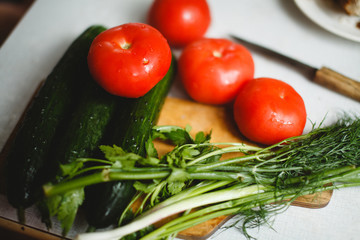 fresh vegetables on a plate