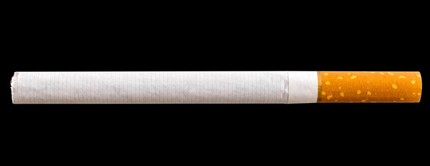 Cigarette with yellow filter isolate