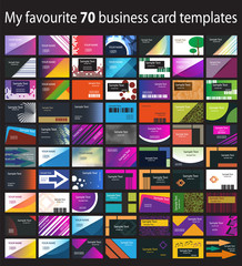 Set of 70 Colorful Business Card Templates 