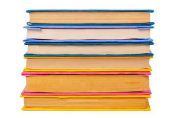 pile of books isolated on white background