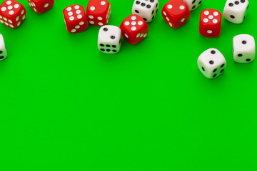 Sport dice on green background