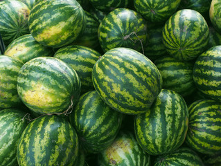 Closeup of fresh watermelons