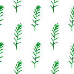 Seamless pattern with abstract green plants