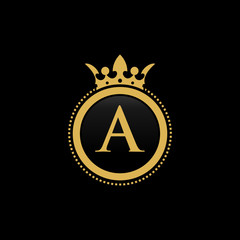 A initial royal crown luxury logo design