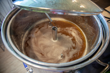 brewing beer in the home automatic brewery in the kitchen