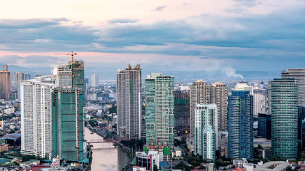 Skyline of Manila at dusk