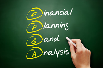 FP&A - Financial Planning & Analysis acronym, business concept on blackboard