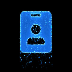 Wet symbol id badge is blue. Water dripping