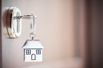 House key in the door..