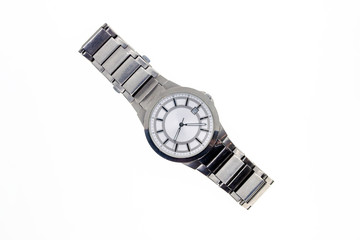 men's watch in a metal case and with a bracelet - 267795733