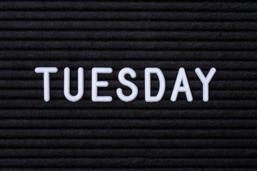 The word TUESDAY