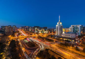 Fototapeta na wymiar Beijing skyline night scene (Fuxingmen)