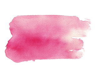 hand drawn watercolor pink storke isolated on white background