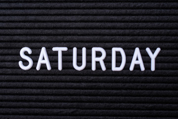 The word SATURDAY