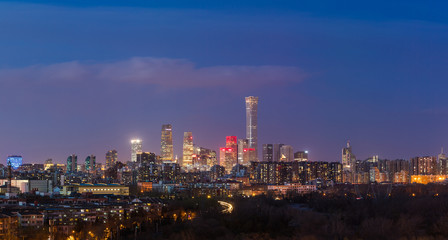Fototapeta na wymiar Beijing CBD Skyline Panorama