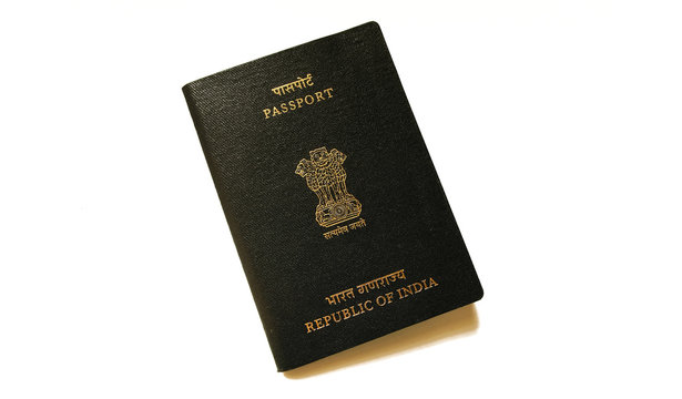indian passport isolated on white background