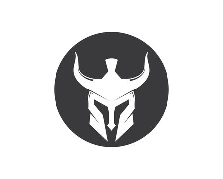 spartan helmet logo icon vector illustration design