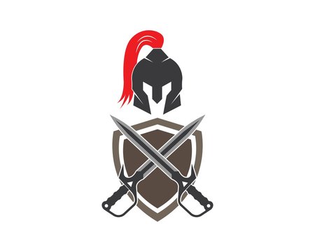 spartan helmet logo icon vector illustration design