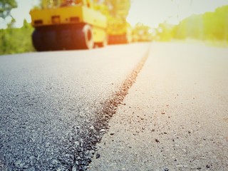 Asphalt road construction in Asia