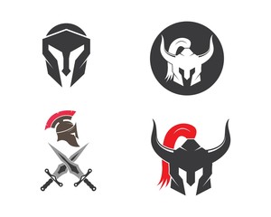 spartan helmet logo icon vector illustration design