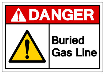 Danger Buried Gas Line Symbol Sign , Vector Illustration, Isolate On White Background Label. EPS10