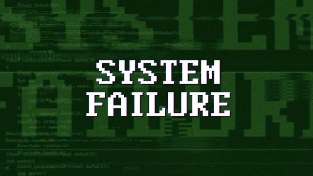 SYSTEM FAILURE Glitch Text Animation, Rendering, Background, with Alpha Channel, Loop, 4k