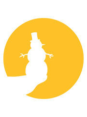 logo schneemann mond nacht sonne klippe kreis rund silhouette zylinder hut winter weihnachten kalt schnee basteln bauen schneeball spaß spielen comic cartoon lustig clipart