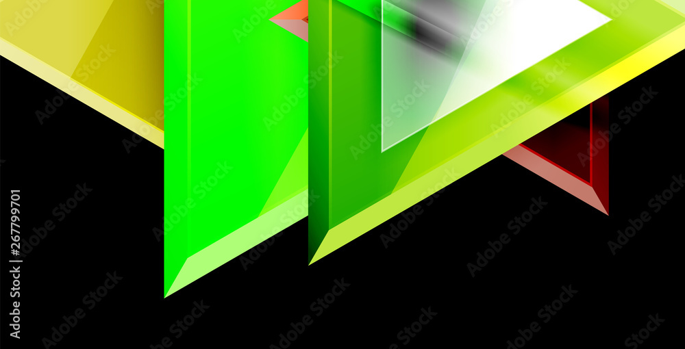 Fototapete 3d triangular vector minimal abstract background design, abstract poster geometric design