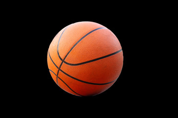 Fototapeta premium Basketball on a black background with clipping path.