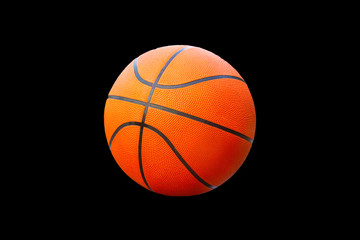 Fototapeta premium Basketball on a black background with clipping path.