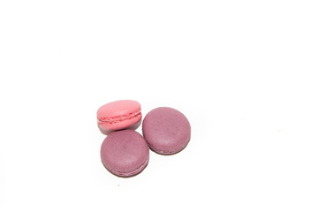 macaroni pastries isolated on white background. sweet pastry