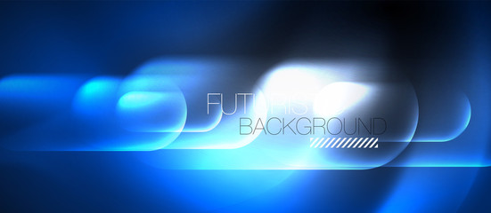 Neon glowing techno lines, hi-tech futuristic abstract background template