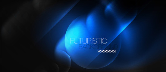 Neon glowing techno lines, hi-tech futuristic abstract background template