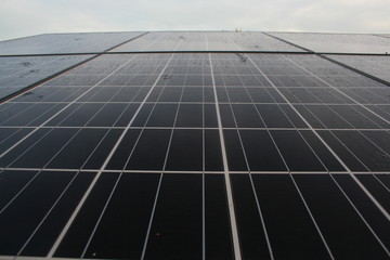 solar panel on background of blue sky