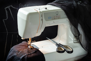 Dress sewing in process